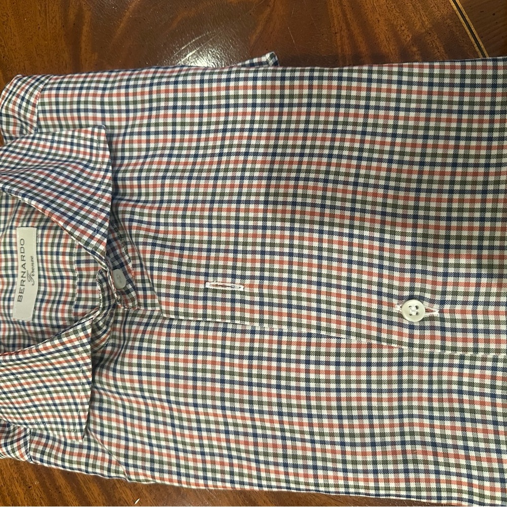 Bernardo Firenze checked Burton down shirt